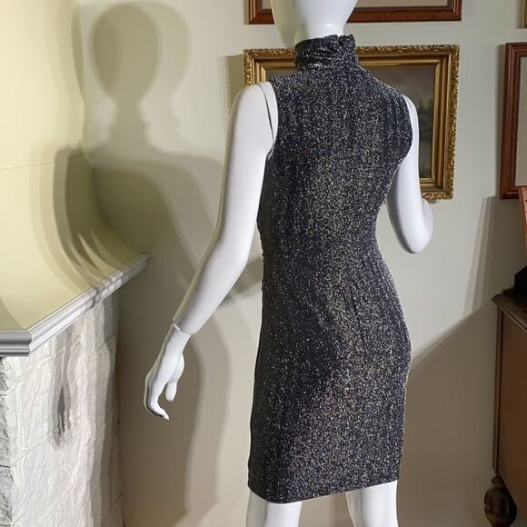 Ralph Lauren Metallic Grey Bodycon Mini Dress - Picture 7 of 14